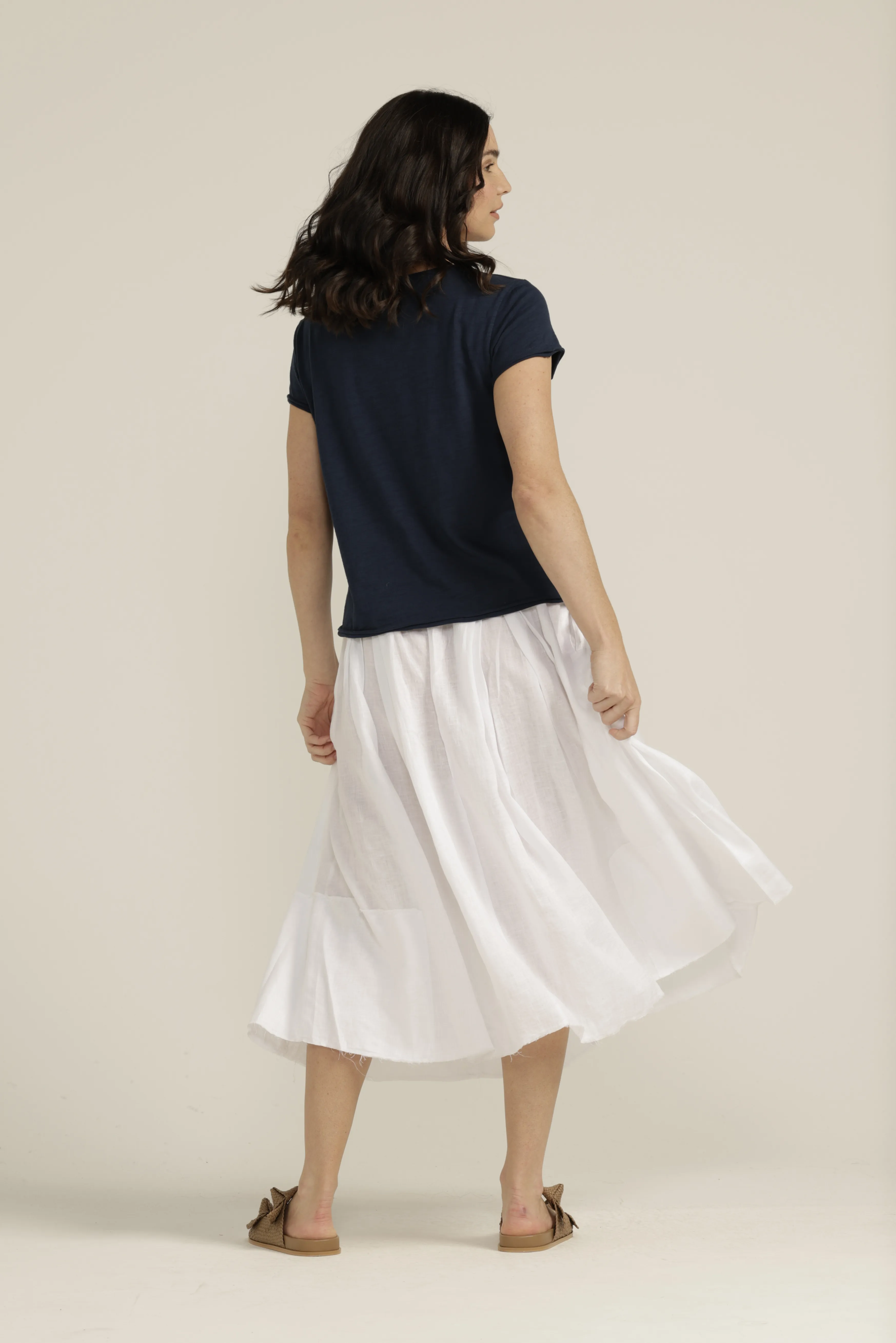Cotton Crew Neck Tee Navy