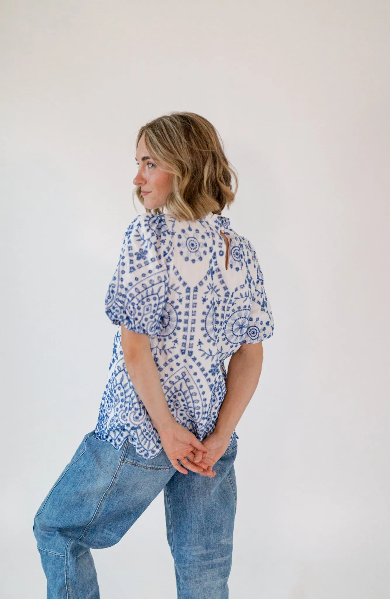 Crew Embroidered Top