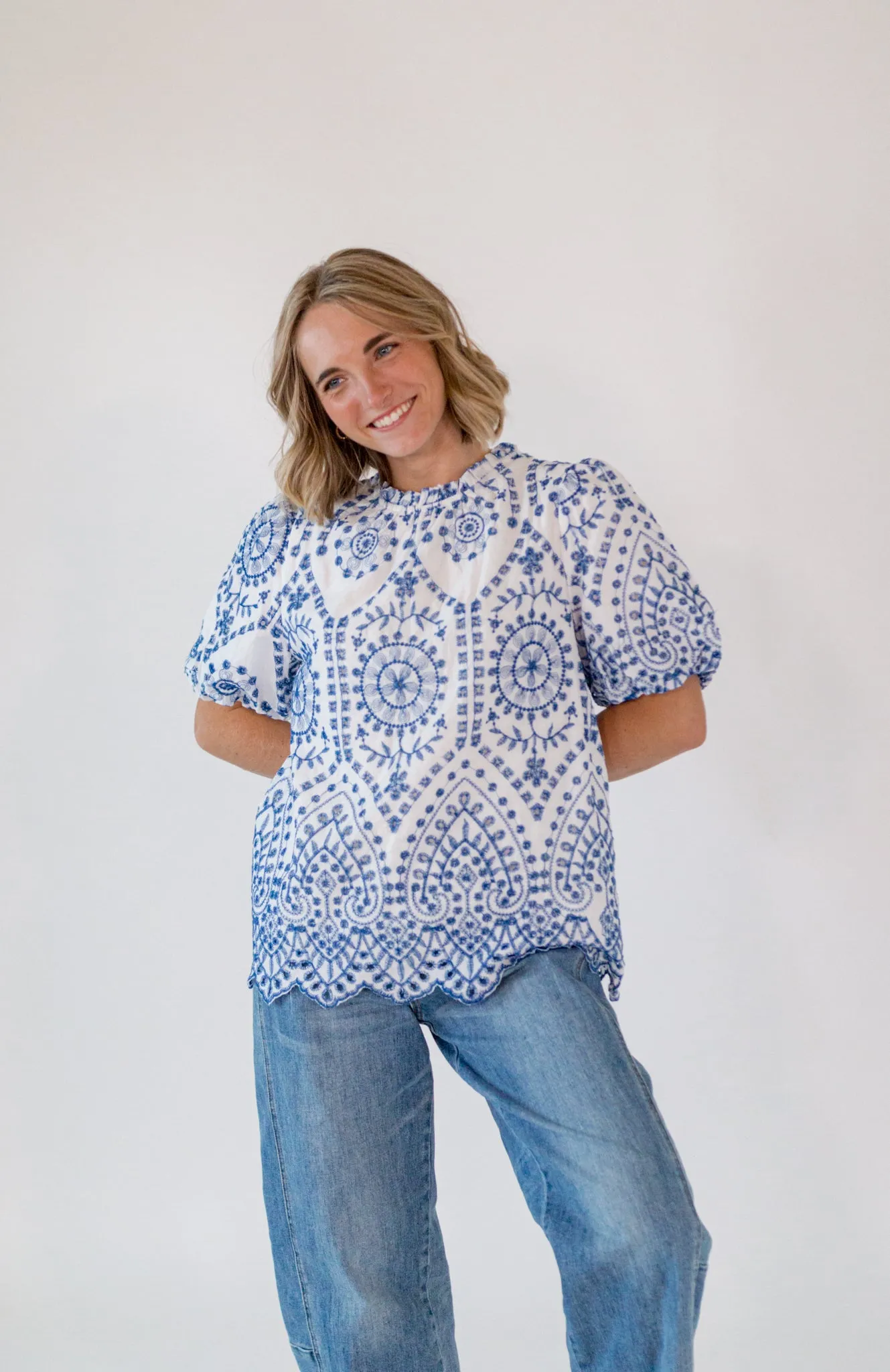 Crew Embroidered Top