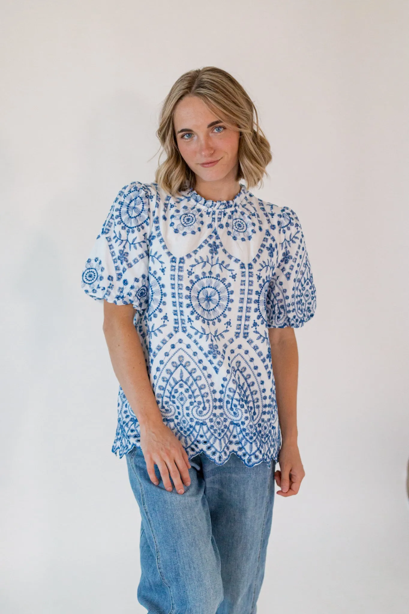 Crew Embroidered Top