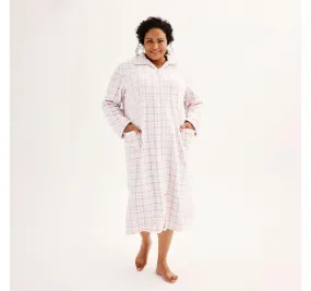 Croft & Barrow Plus Size Long Plush Zip Front Robe ZC33R001PP