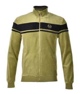 Damarind Velour Track Top Sphagnum Green