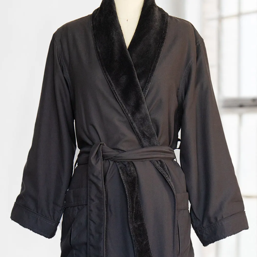 Deluxe Plush Spa Robe - Charcoal Grey