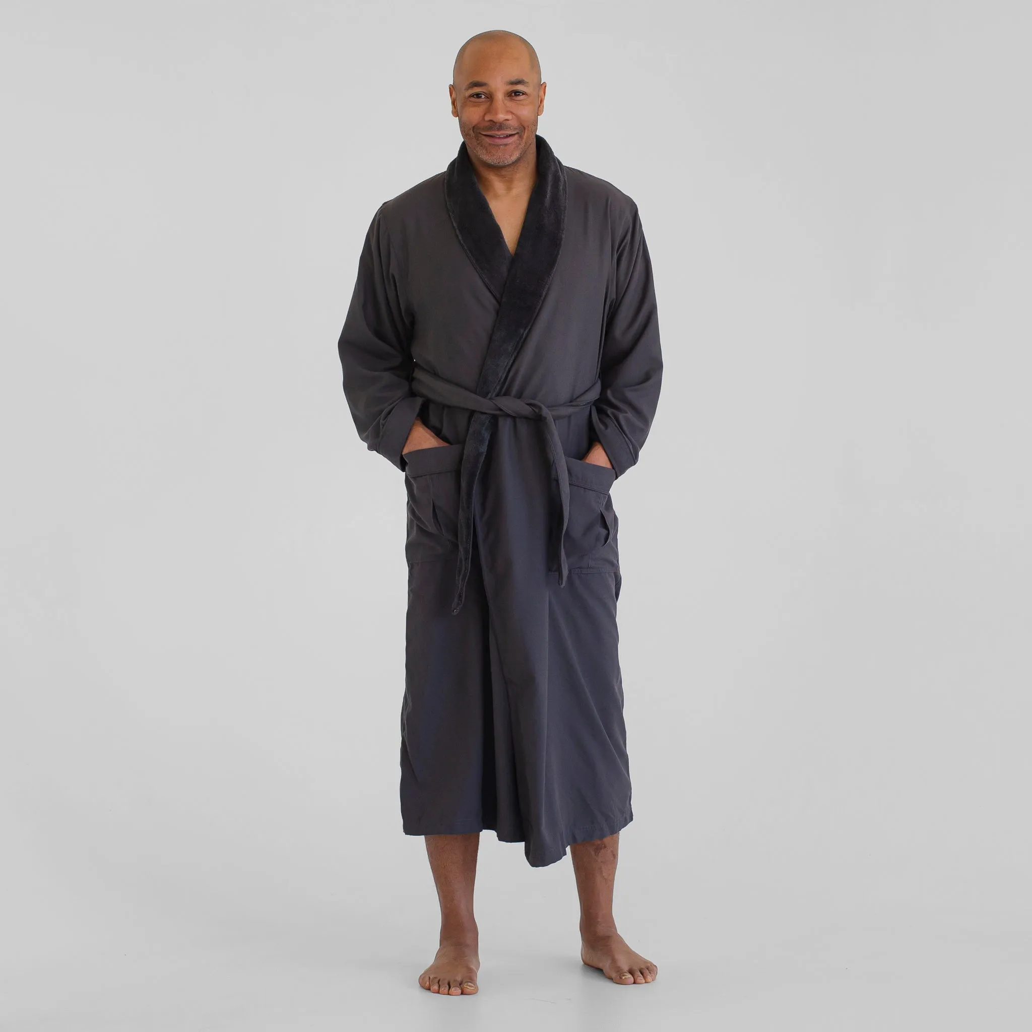 Deluxe Plush Spa Robe - Charcoal Grey