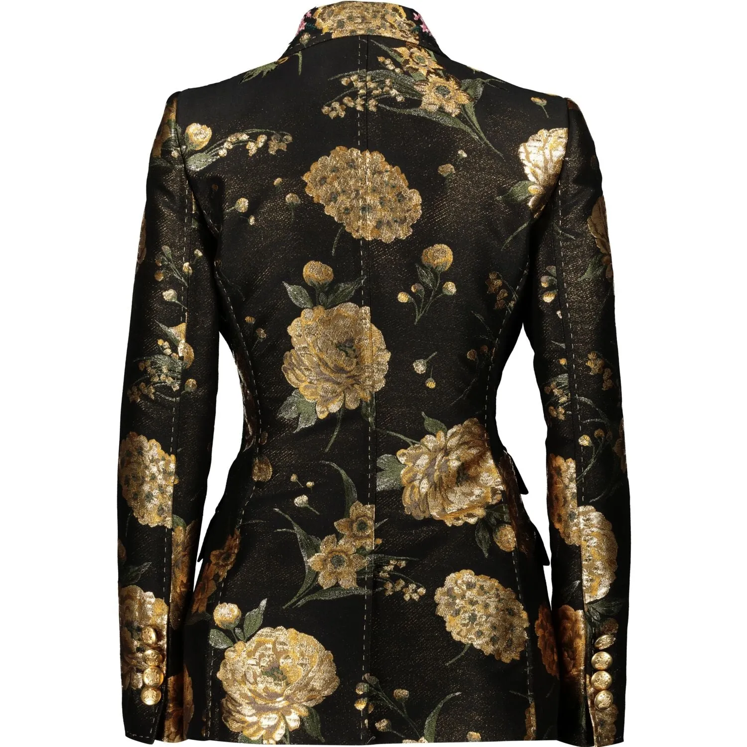 DOLCE & GABBANA  Black & Gold Double Breast Blazer