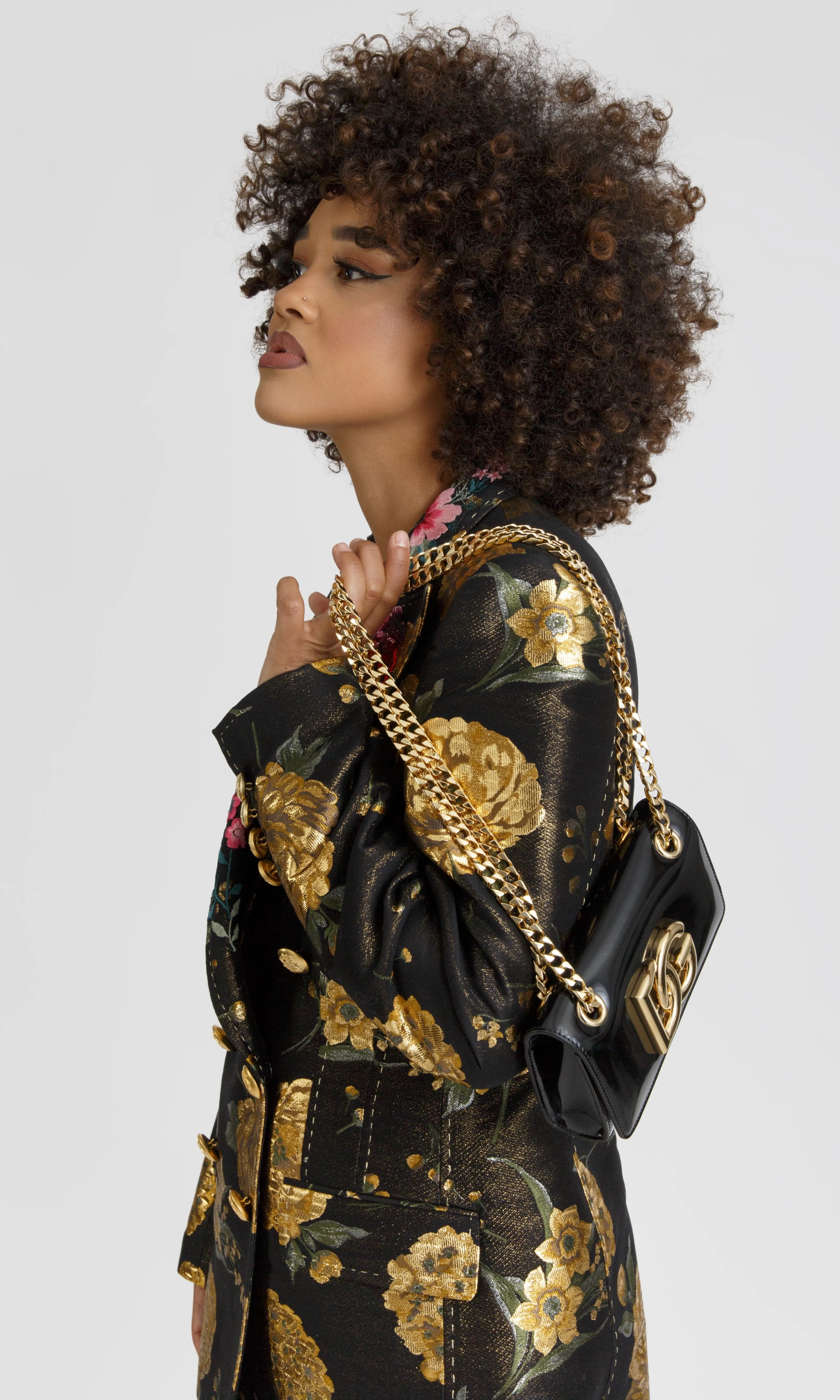 DOLCE & GABBANA  Black & Gold Double Breast Blazer