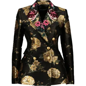 DOLCE & GABBANA  Black & Gold Double Breast Blazer