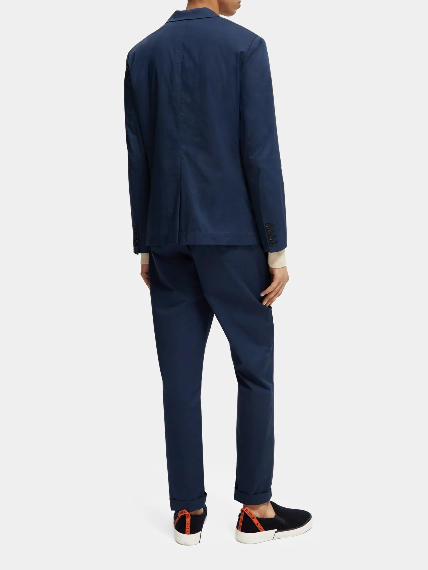 Double-breasted poplin blazer