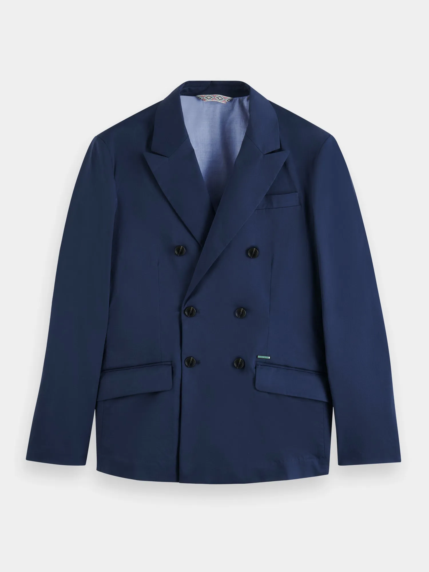 Double-breasted poplin blazer