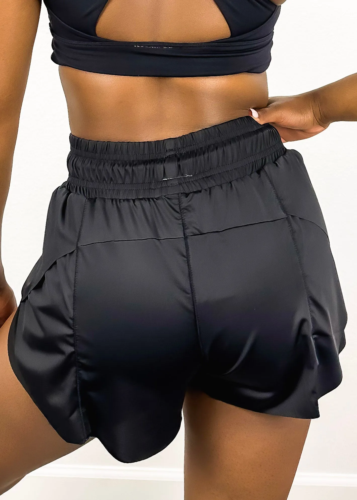 Drawstring Waist Lined Active Shorts by Anna-Kaci