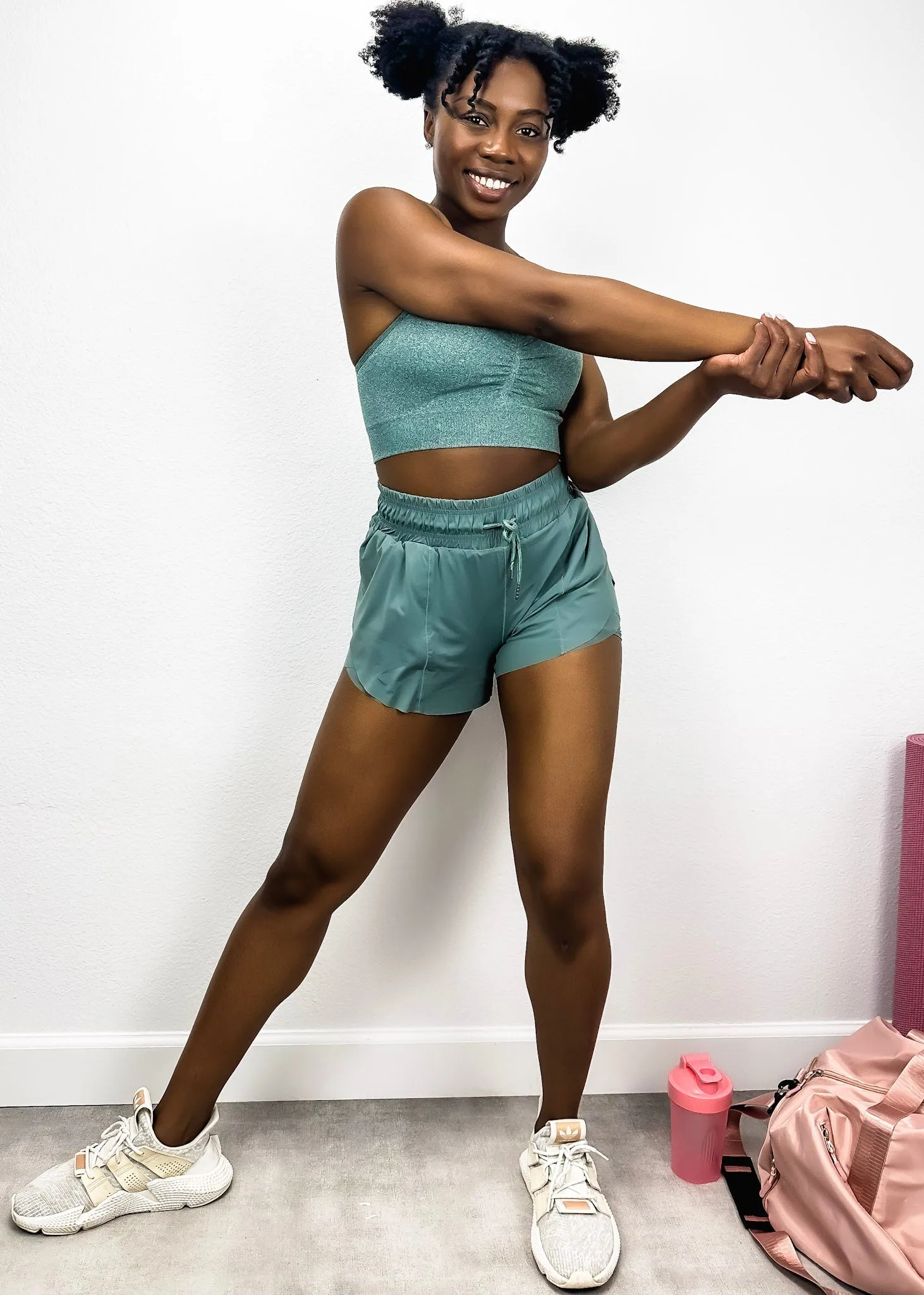 Drawstring Waist Lined Active Shorts by Anna-Kaci