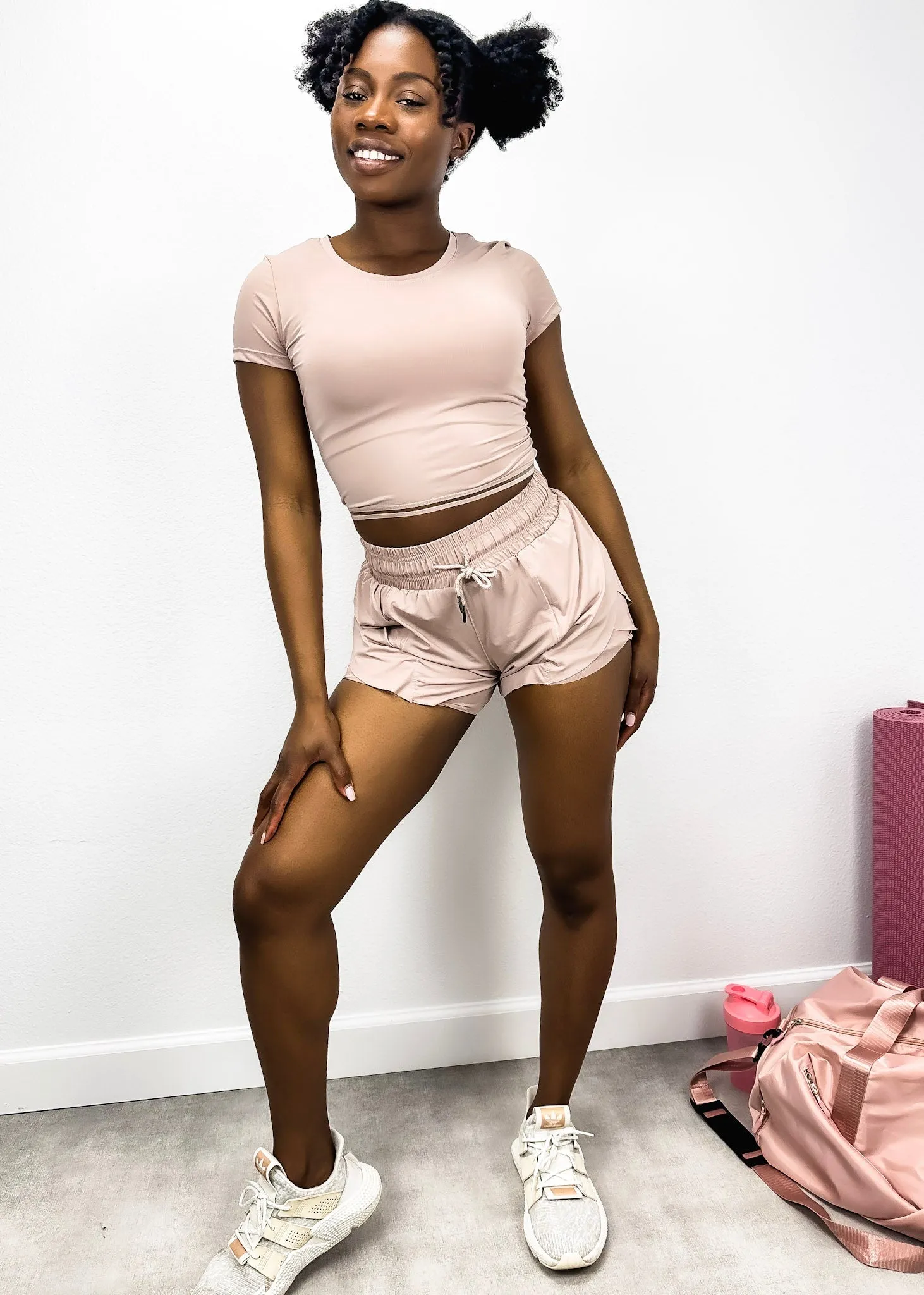 Drawstring Waist Lined Active Shorts by Anna-Kaci