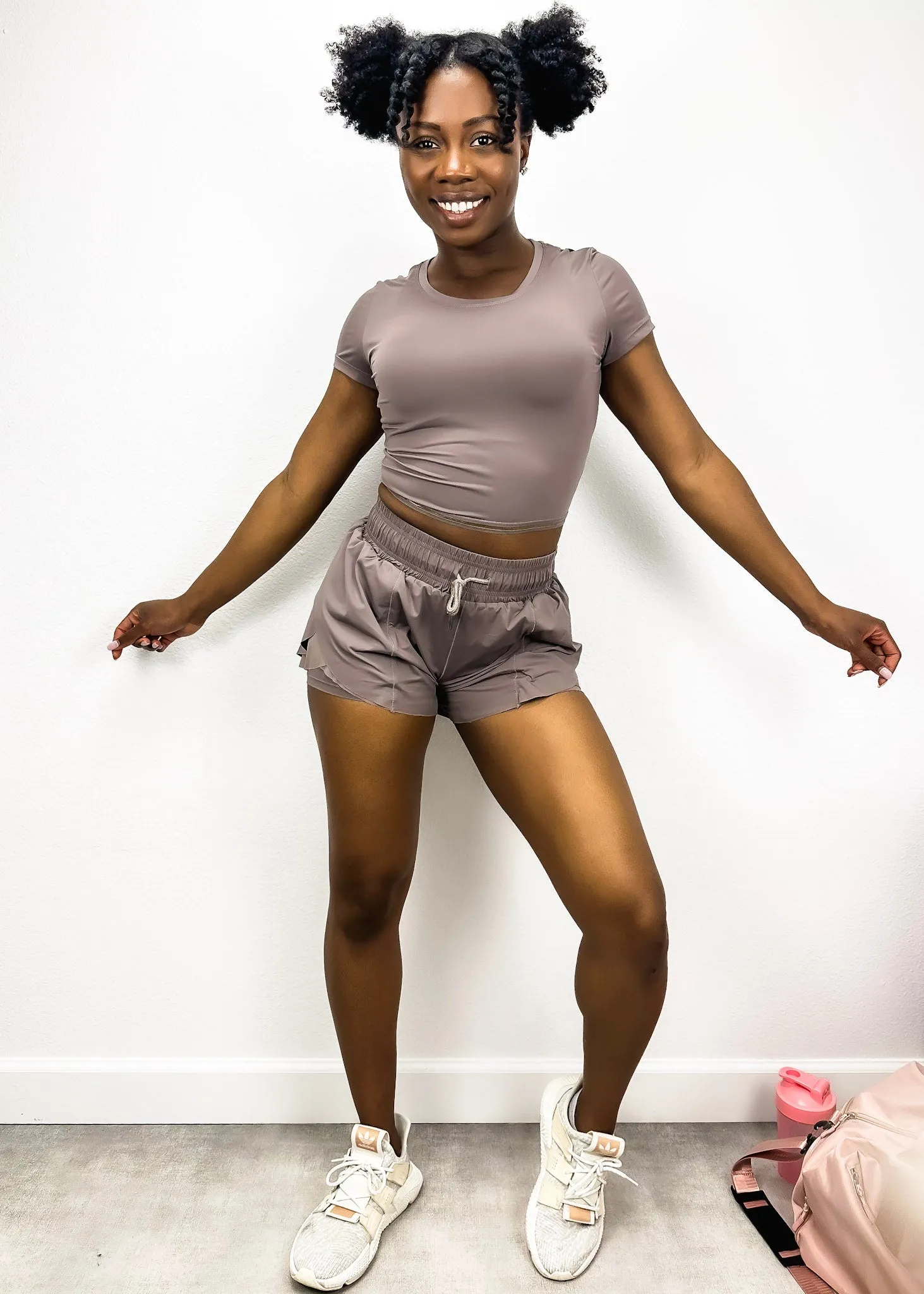 Drawstring Waist Lined Active Shorts by Anna-Kaci