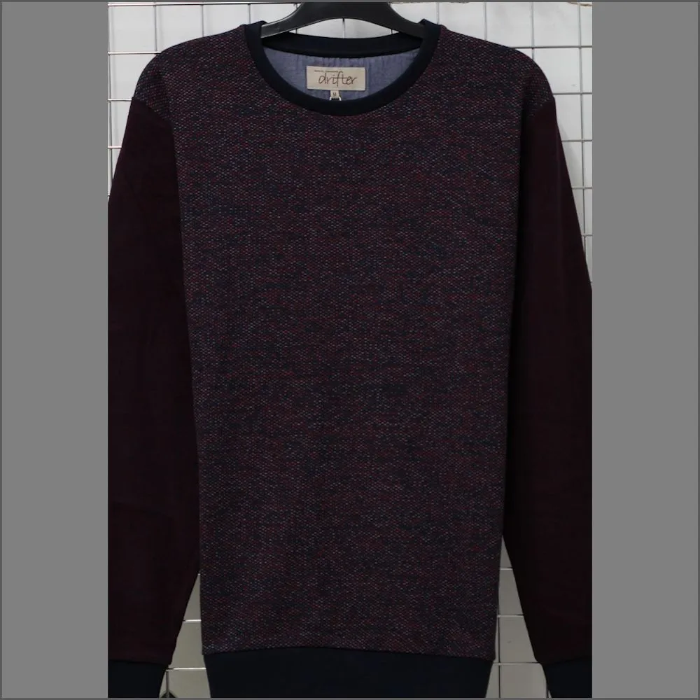 Drifter Wine Pattern Crew Neck^