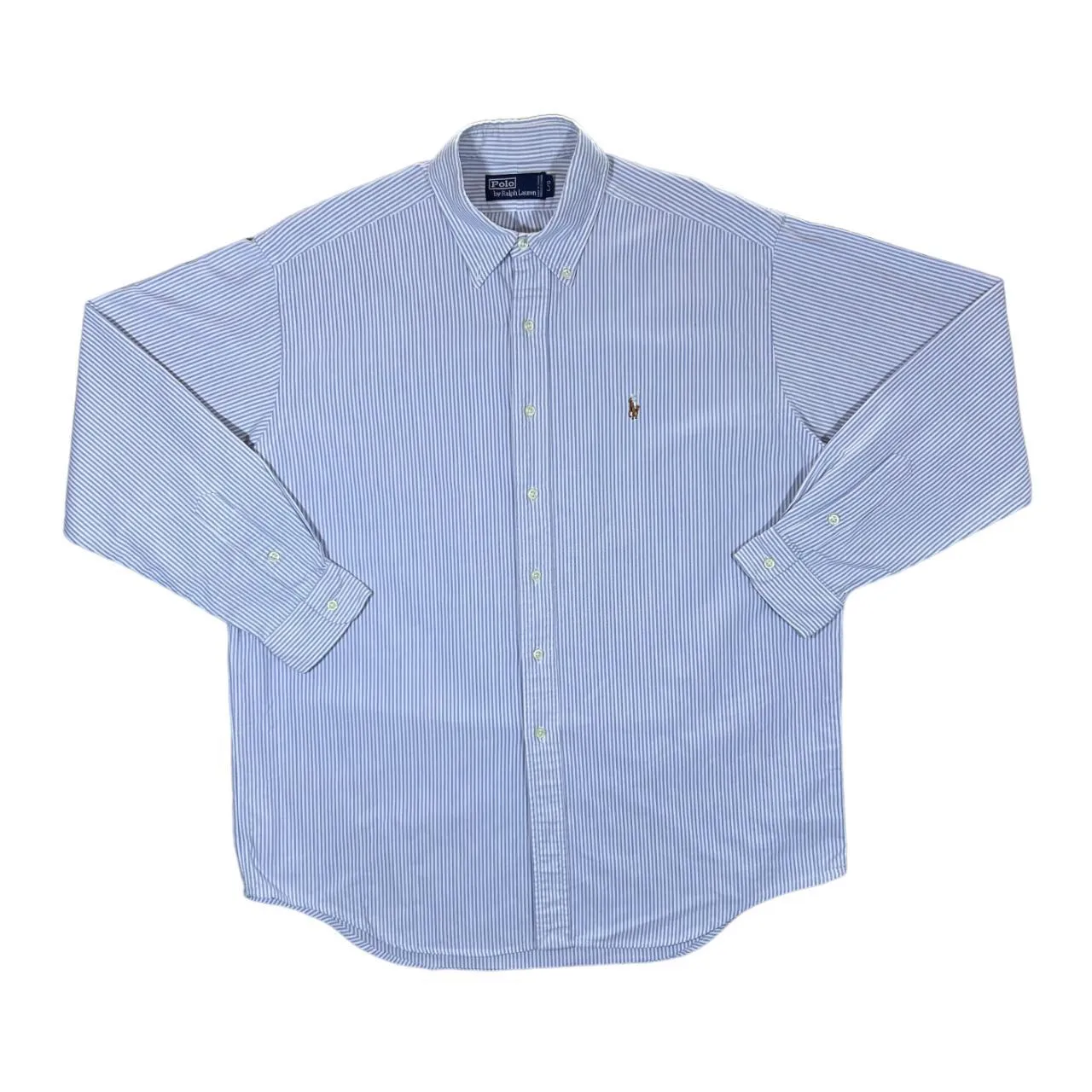 Early 00's POLO RALPH LAUREN Embroidered Mini Logo Striped Long Sleeve Button-Up Cotton Shirt