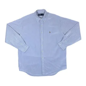 Early 00's POLO RALPH LAUREN Embroidered Mini Logo Striped Long Sleeve Button-Up Cotton Shirt