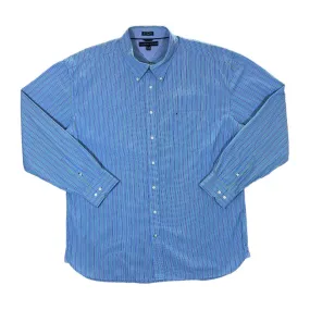 Early 00's TOMMY HILFIGER "80's 2 Ply Fabric" Multi Striped Long Sleeve Button-Up Cotton Shirt