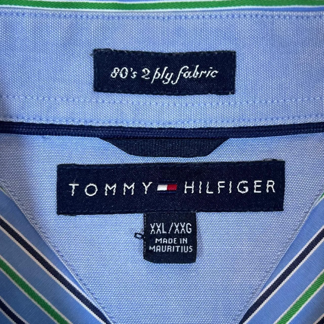 Early 00's TOMMY HILFIGER "80's 2 Ply Fabric" Multi Striped Long Sleeve Button-Up Cotton Shirt
