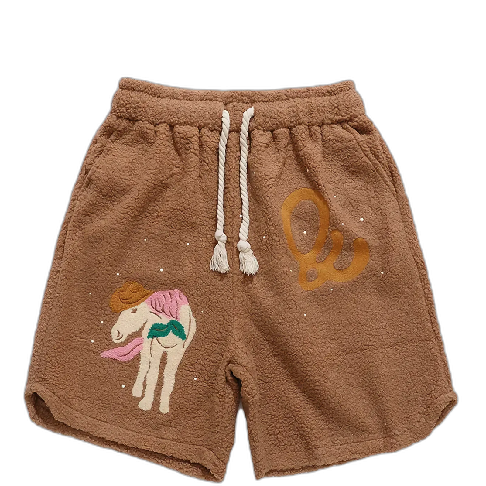 Editorial Department Embroidered Boucle Fleece Shorts