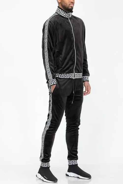 Elegant Velour Zip-Up Leisure Suit