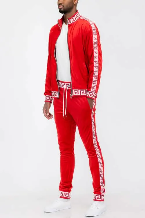 Elegant Velour Zip-Up Leisure Suit