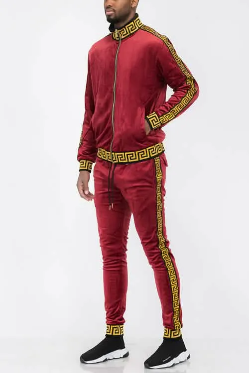 Elegant Velour Zip-Up Leisure Suit