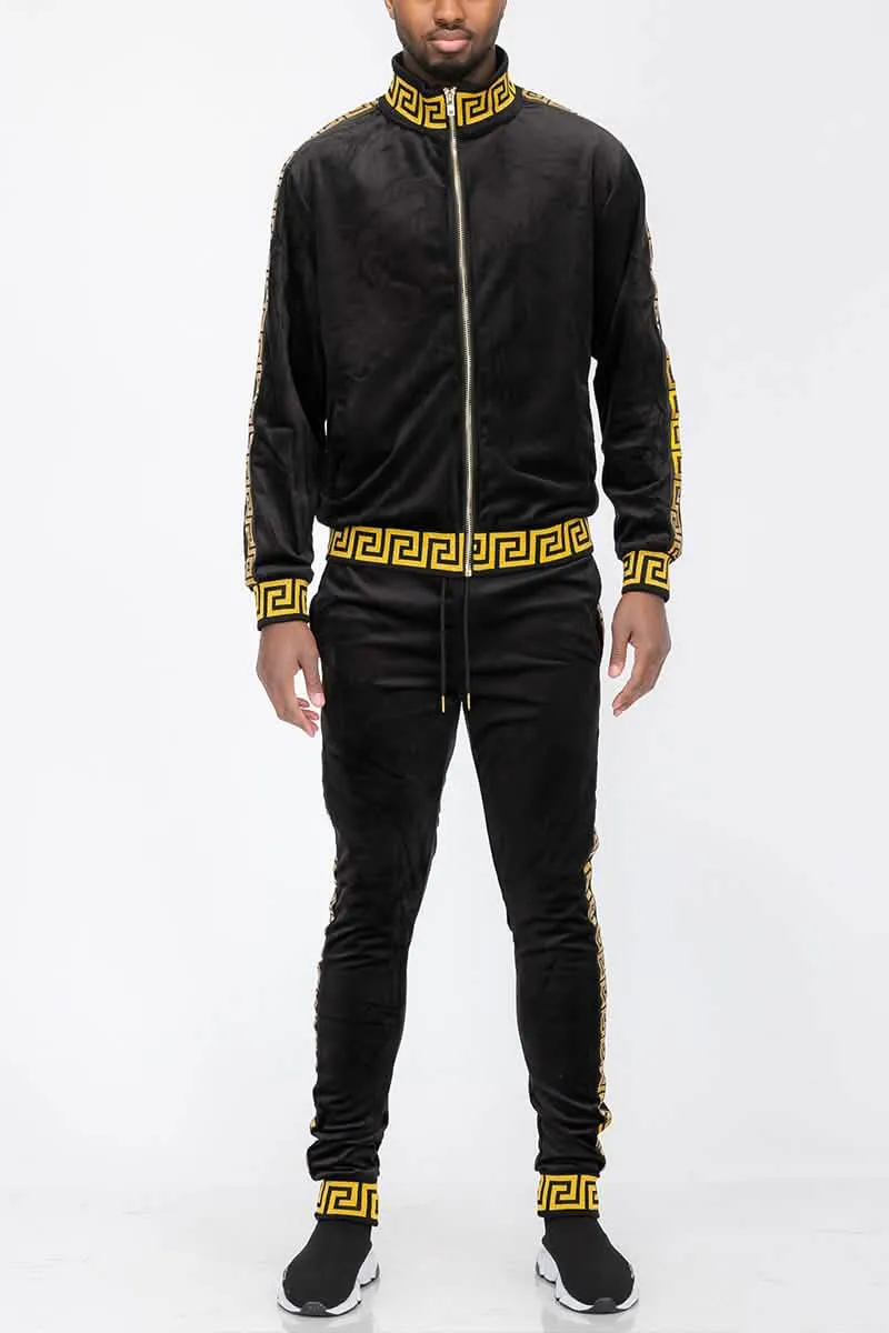 Elegant Velour Zip-Up Leisure Suit