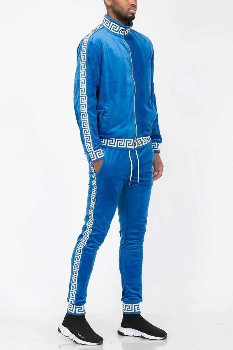 Elegant Velour Zip-Up Leisure Suit