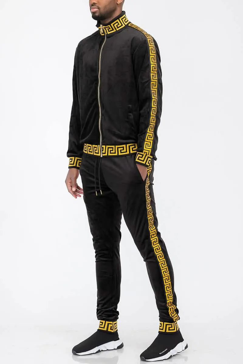 Elegant Velour Zip-Up Leisure Suit