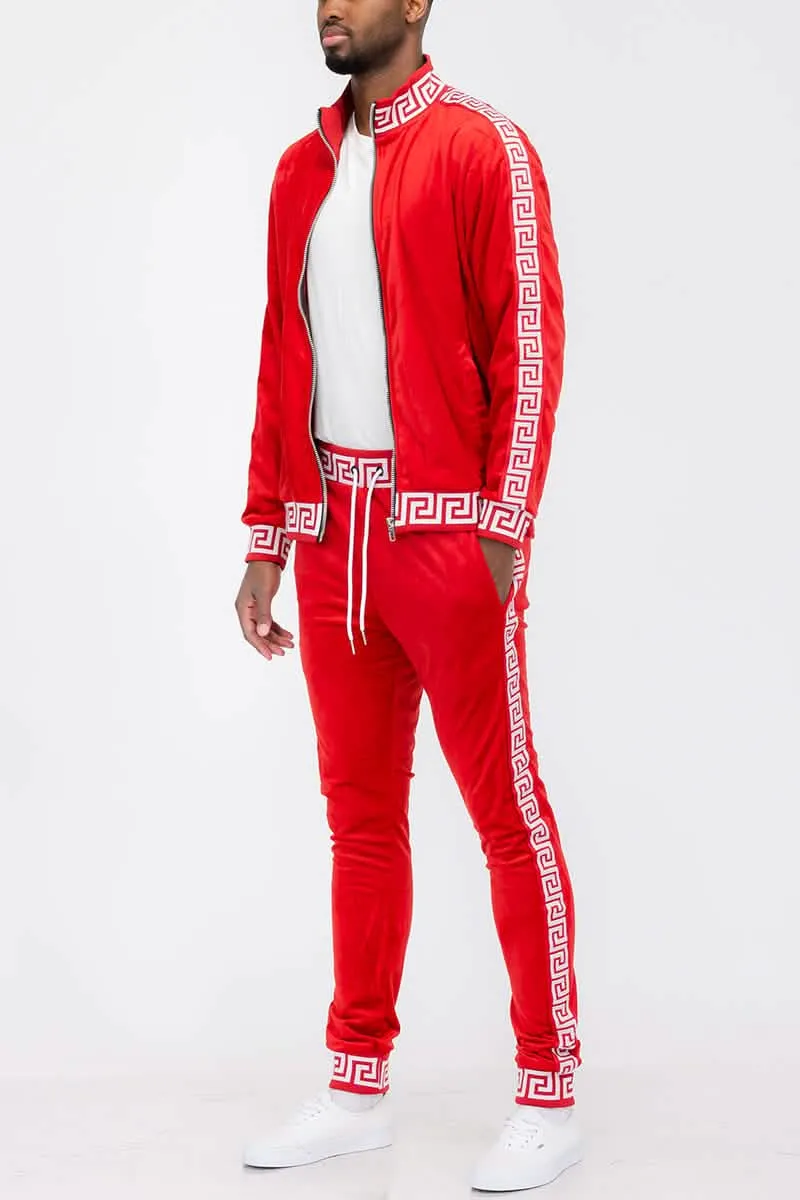 Elegant Velour Zip-Up Leisure Suit