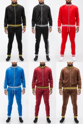Elegant Velour Zip-Up Leisure Suit