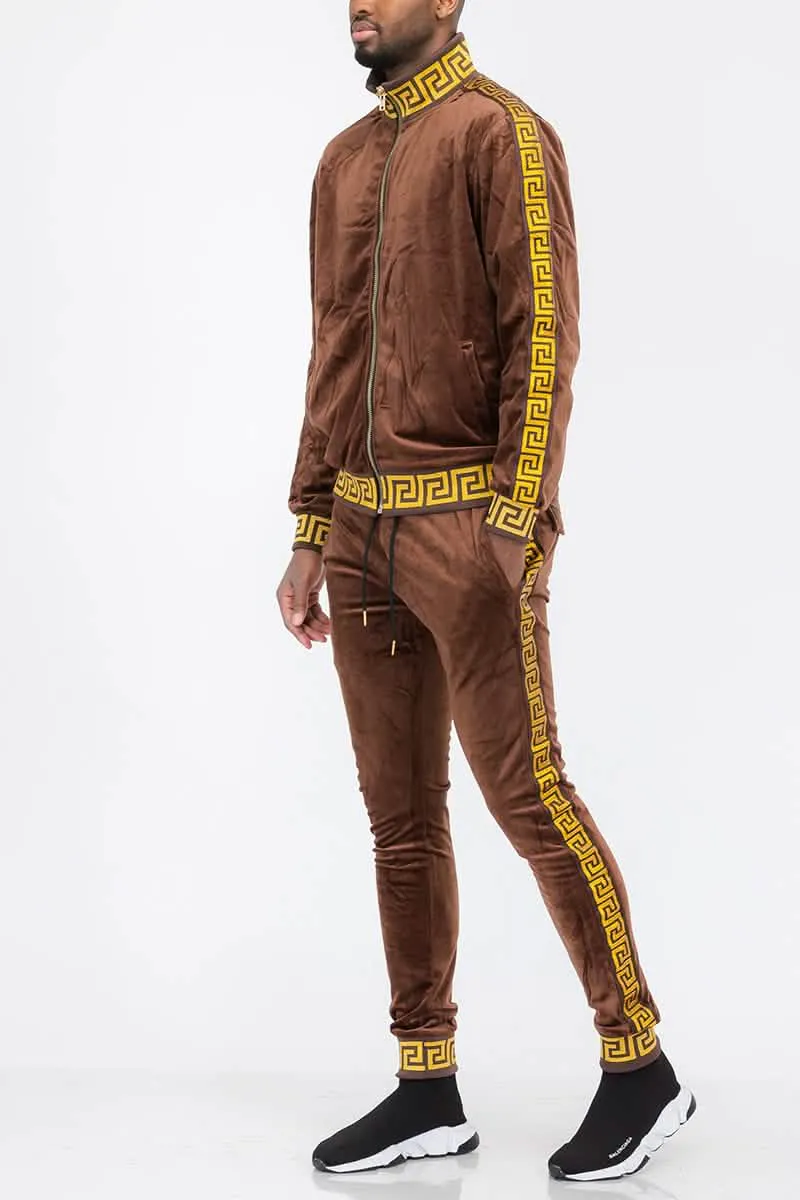 Elegant Velour Zip-Up Leisure Suit