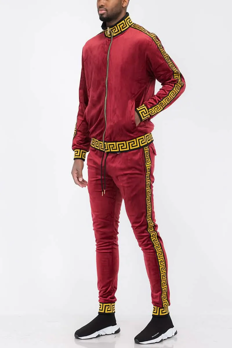 Elegant Velour Zip-Up Leisure Suit