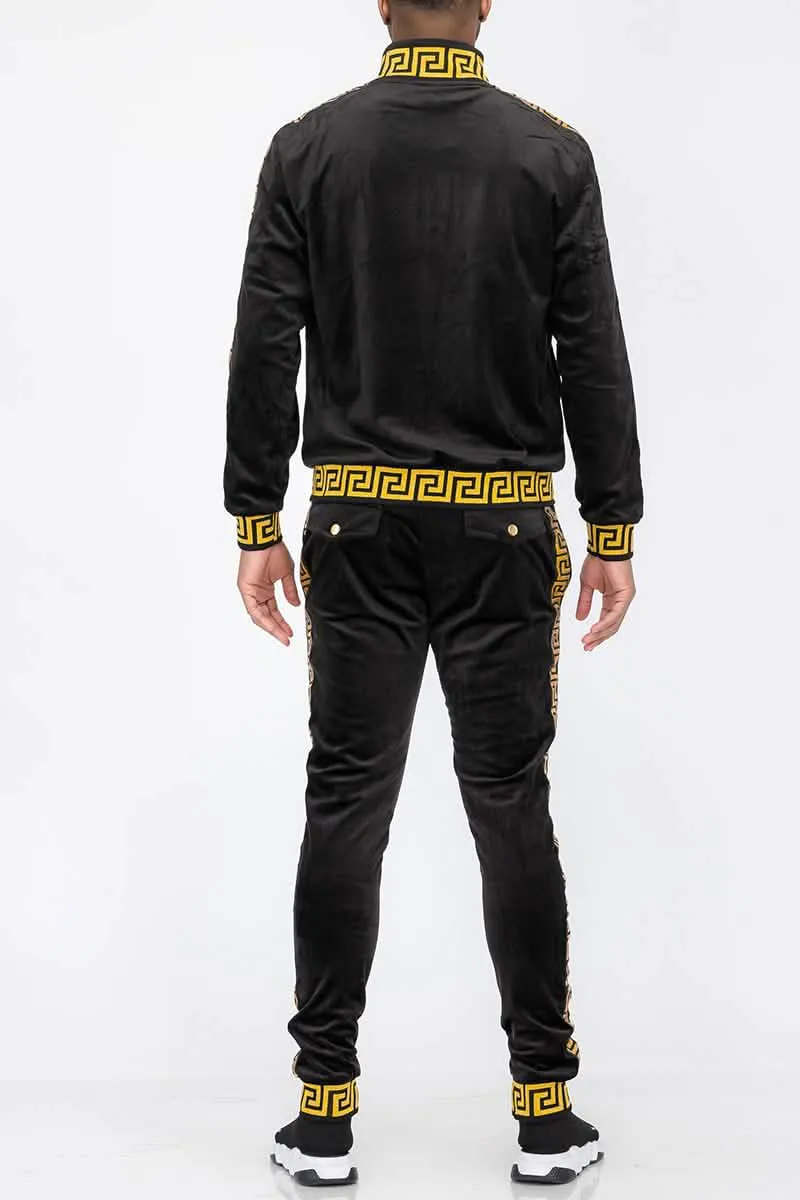 Elegant Velour Zip-Up Leisure Suit