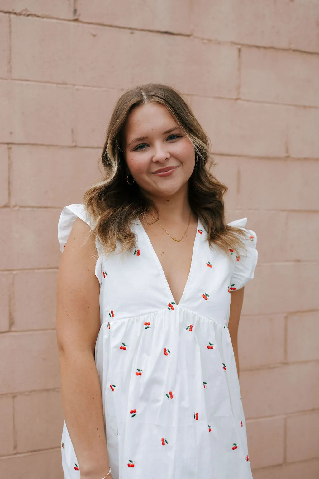 Embroidered Cherry Dress