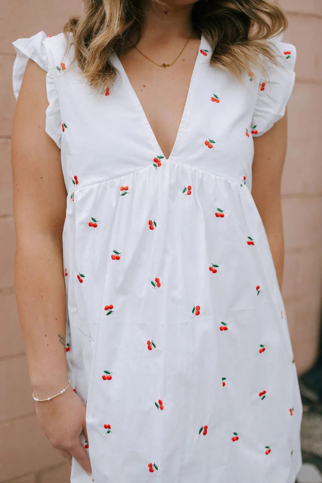 Embroidered Cherry Dress