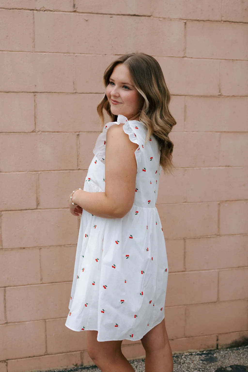 Embroidered Cherry Dress