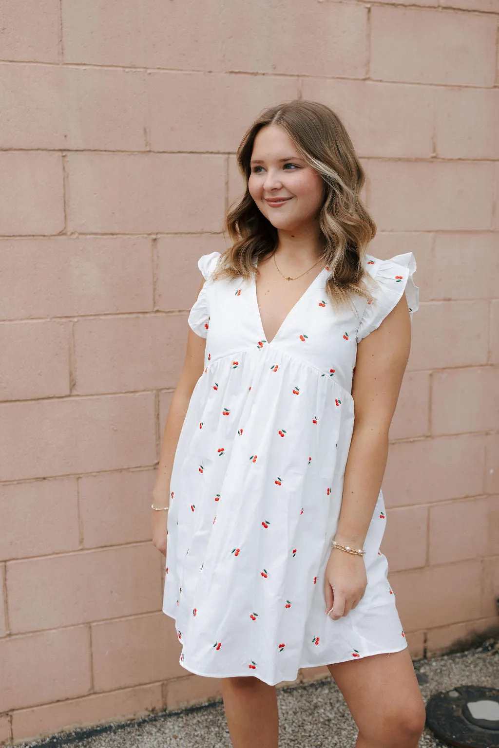 Embroidered Cherry Dress