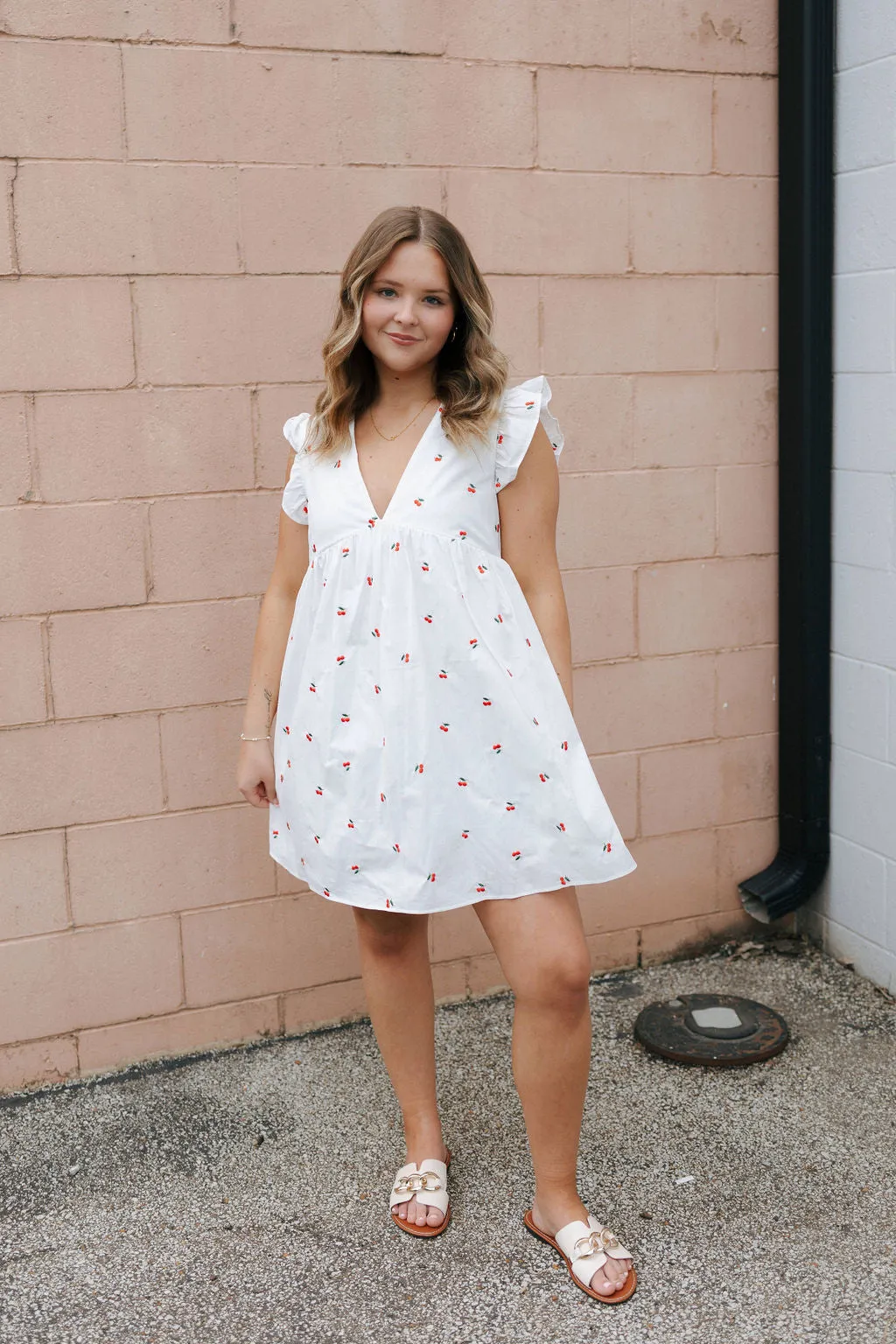 Embroidered Cherry Dress