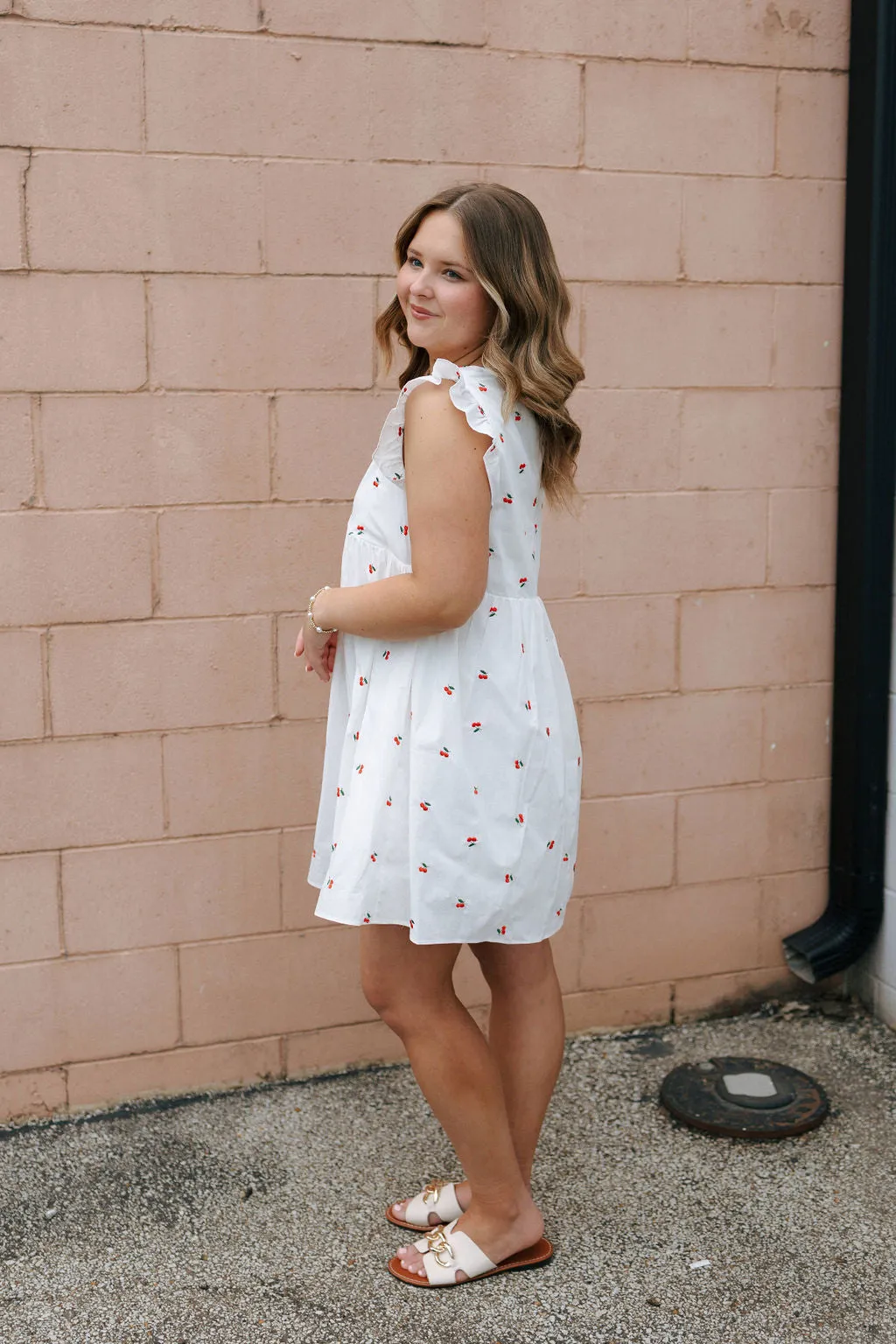 Embroidered Cherry Dress