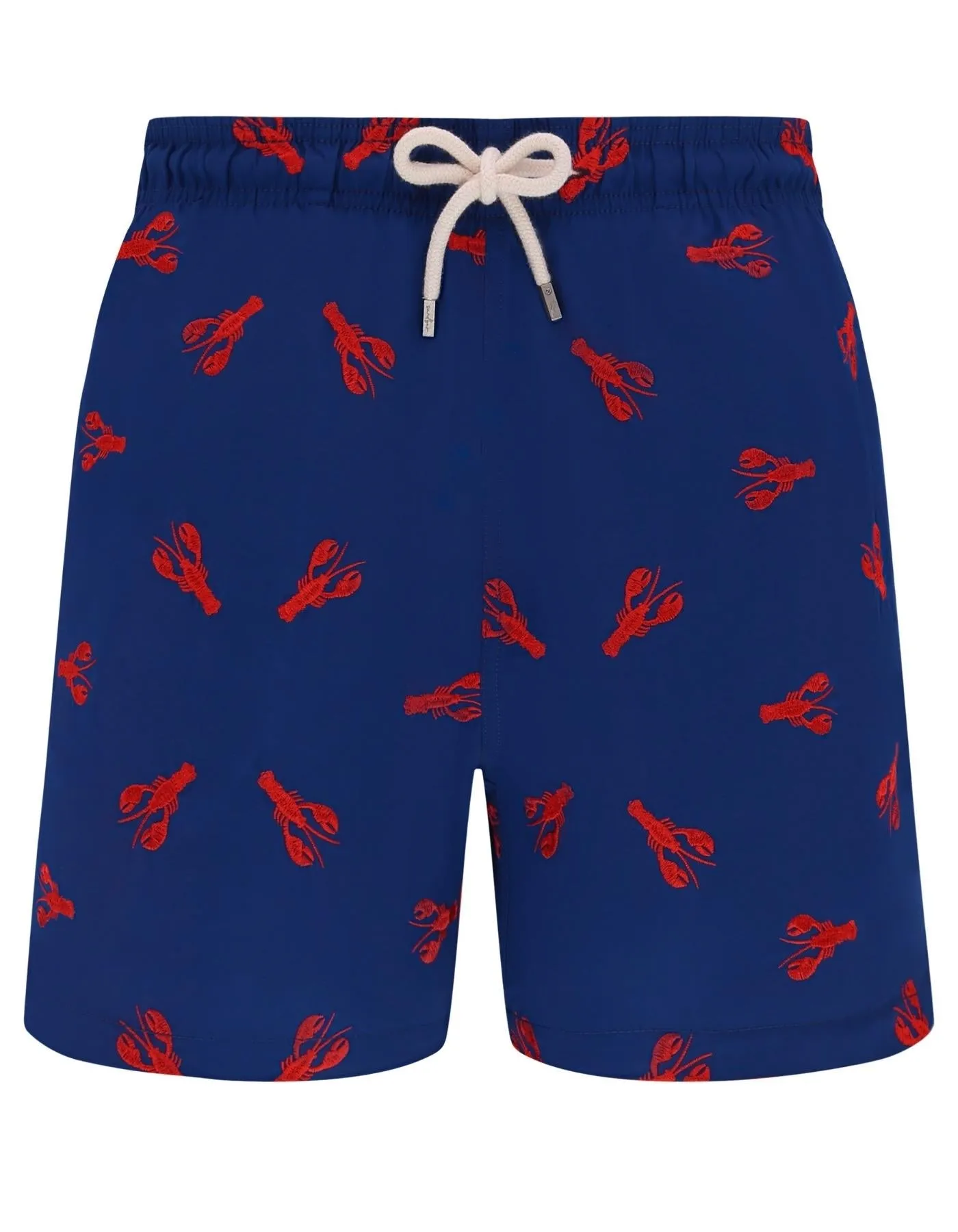 Embroidered Red Lobster Mens Swim Shorts