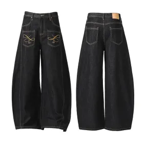 Embroidered Scimitar Jeans