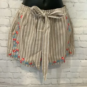 Embroidery Shorts Tan & White Striped | Andree by Unit - Last one!