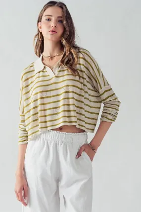 Fashion Week Sydney Eyelet Star Striped Polo