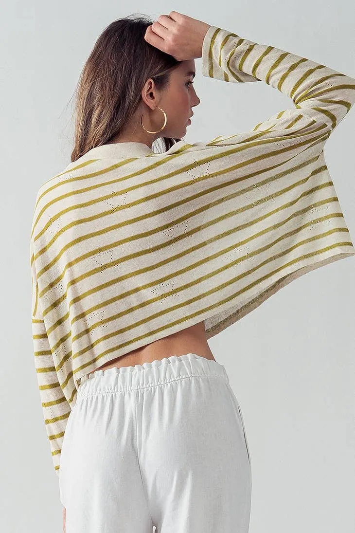 Fashion Week Sydney Eyelet Star Striped Polo