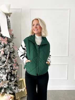 Feeling Frosty Green Quilted Vest FINAL SALE