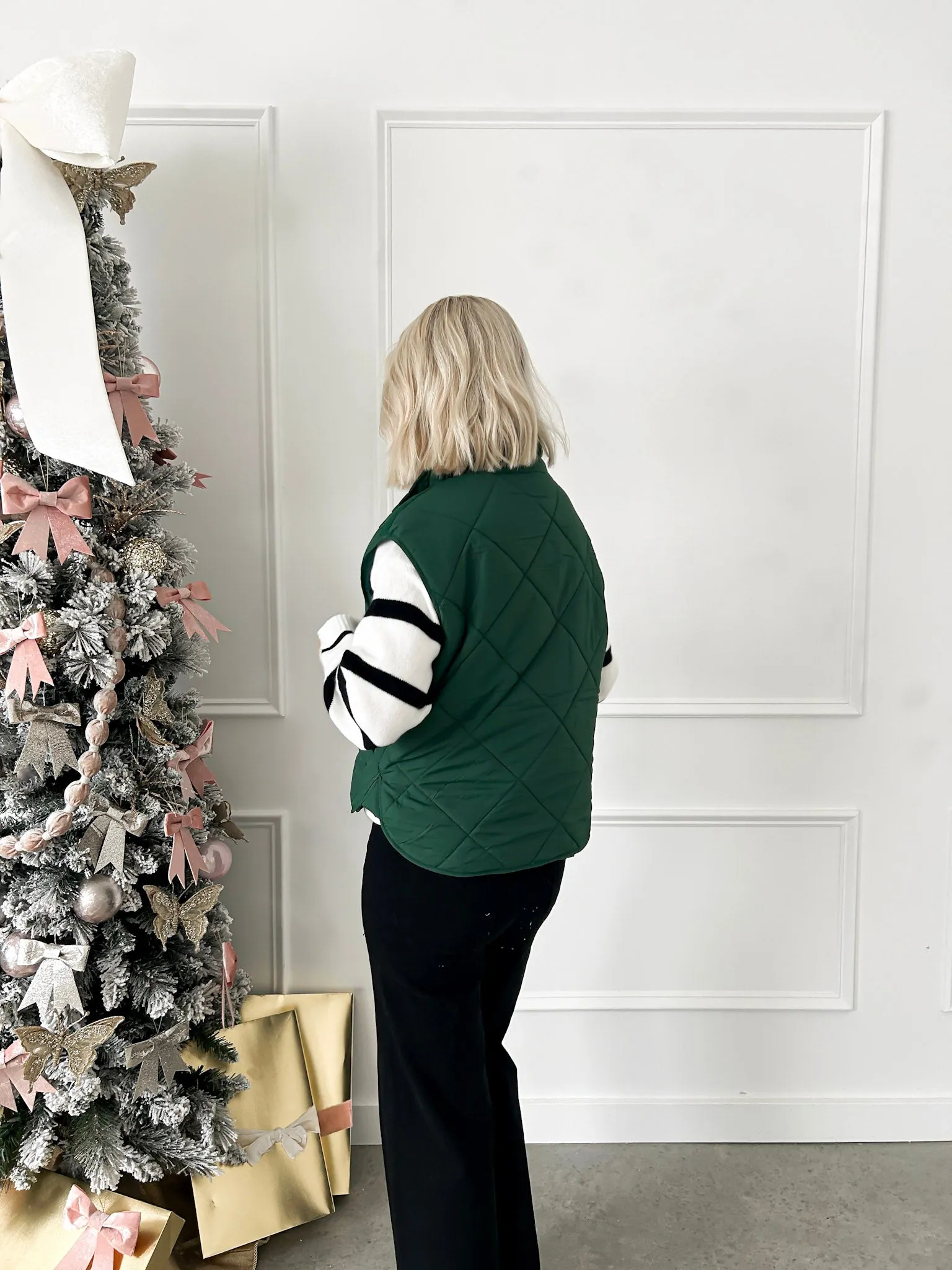 Feeling Frosty Green Quilted Vest FINAL SALE