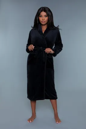 Geovan Comfy Plush Robe Black