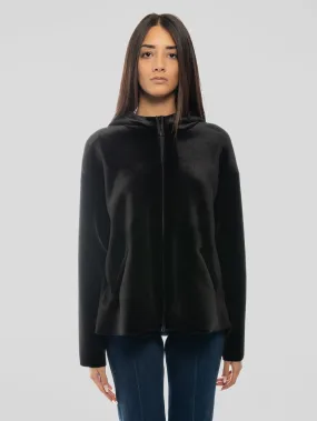 Giubbino in Scuba Velour Nero
