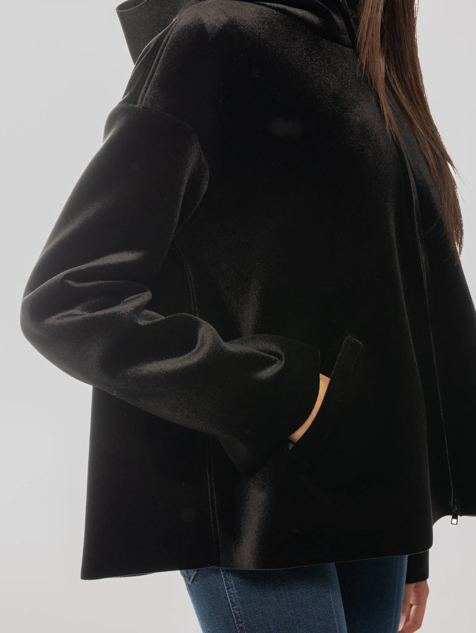 Giubbino in Scuba Velour Nero